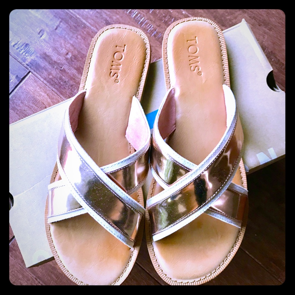 Toms rose gold sandals